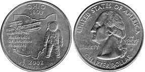 Moneda Estadounidenses State 25 centavos 2002 Ohio