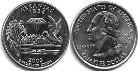 Moneda Estadounidenses State 25 centavos 2003 Arkansas