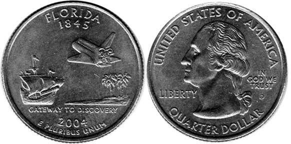 Moneda de EE. UU. Cuarto estatal  2004 Florida