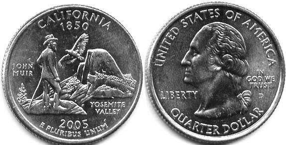 Moneda de EE. UU. Cuarto estatal  2005 California