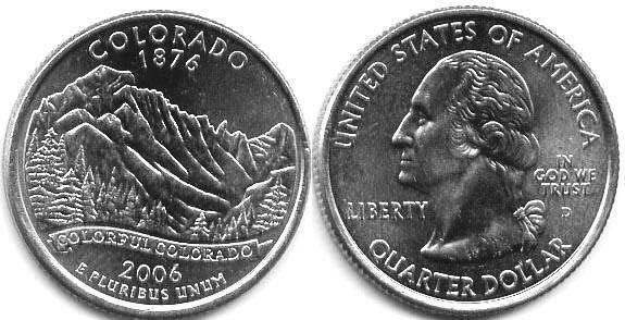 Moneda de EE. UU. Cuarto estatal  2006 Colorado