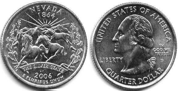 Moneda de EE. UU. Cuarto estatal  2006 Nevada