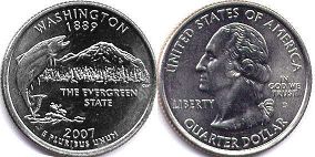Moneda Estadounidenses State 25 centavos 2007 Washington