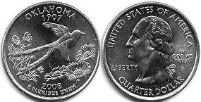 Moneda Estadounidenses State 25 centavos 2008 Oklahoma