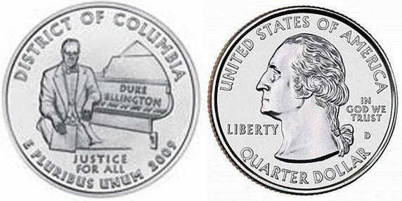 Moneda de EE. UU. Cuarto estatal  2009 Distrito de Columbia