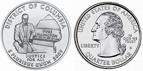 Moneda Estadounidenses State 25 centavos 2009 District of Columbia