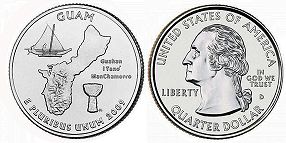 Moneda Estadounidenses State 25 centavos 2009 Guam