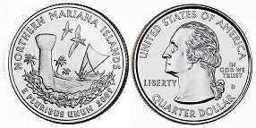 Moneda Estadounidenses State 25 centavos 2009 Northern Mariana Islands