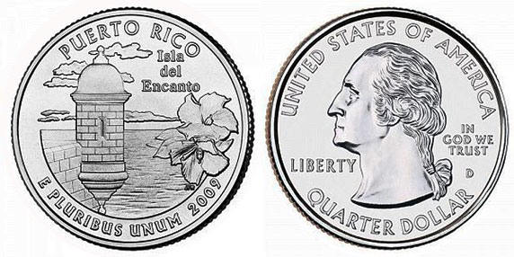 Moneda de EE. UU. Cuarto estatal  2009 Puerto Rico