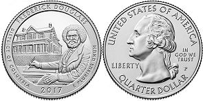 Moneda Estadounidenses Beautiful América 25 centavos 2017 Frederick Douglass