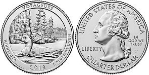 Moneda Estadounidenses Beautiful América 25 centavos 2018 Voyageurs
