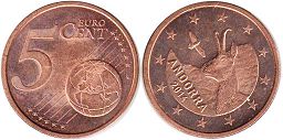 moneda Andorra 5 euro cent 2014