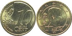 moneda Bélgica 10 euro cent 2015