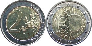 moneda Bélgica 2 euro 2013