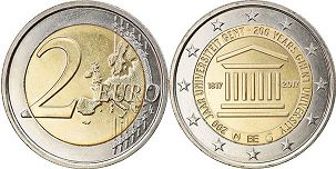moneda Bélgica 2 euro 2017