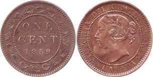 moneda canadian old moneda 1 centavo 1859