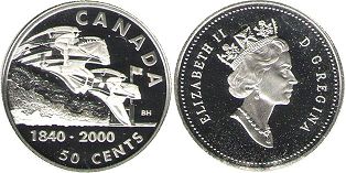  moneda canadiense conmemorativa 50 centavos 2000