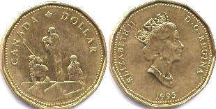  moneda canadiense conmemorativa 1 dólar 1995