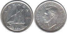 moneda canadian old moneda 10 centavos 1941