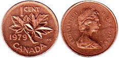 moneda canadiense 1 centavo 1979