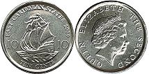 moneda Eastern Caribbean States 10 centavos 2009
