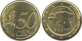 moneda Estonia 50 euro cent 2011