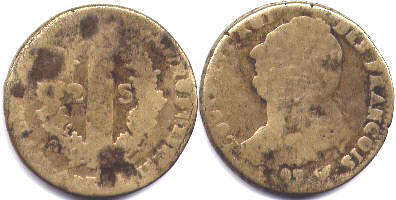 moneda Francia double sol constitutionnel 1791
