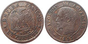 moneda Francia 1 céntimo 1853