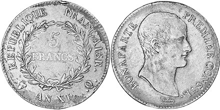 moneda Francia 5 francos 1802