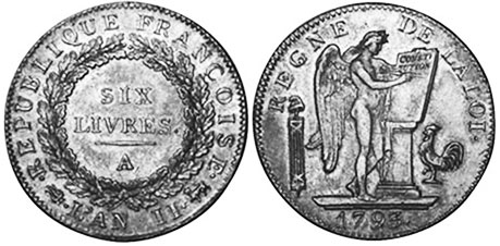 moneda Francia 6 livres 1793