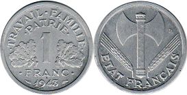 moneda Francia 1 franco 1943