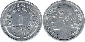 moneda Francia 1 franс 1958