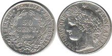 moneda Francia 50 céntimos 1894