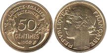 moneda Francia 50 céntimos 1939