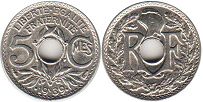 moneda Francia 5 céntimos 1919