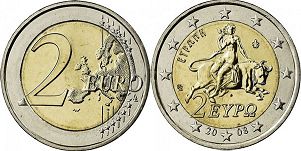 moneda Grecia 2 euro 2008