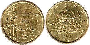 moneda Italia 50 euro cent 2015
