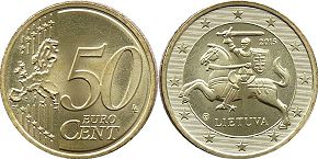moneda Lituania 50 euro cent 2015