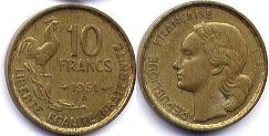moneda Francia 10 francos 1951