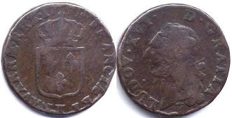 moneda Francia 1/2 sol 1791