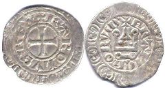 moneda Francia maille blanche 1322-1328