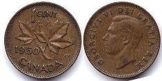 moneda canadian old moneda 1 centavo 1950