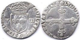 moneda Francia 1/8 ecu 1618