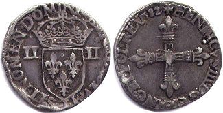 moneda Francia 1/4 ecu 1582