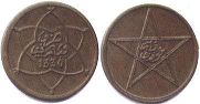 moneda Morocco 1 mazuna 1912