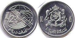 moneda Morocco 1/2 dirham 2002