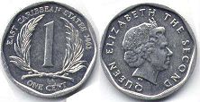 moneda Eastern Caribbean States 1 centavo 2002