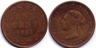 moneda canadian old moneda 1 centavo 1901
