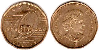  moneda canadiense conmemorativa 1 dólar 2009