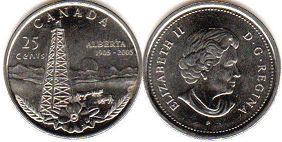  moneda canadiense conmemorativa 25 centavos 2005